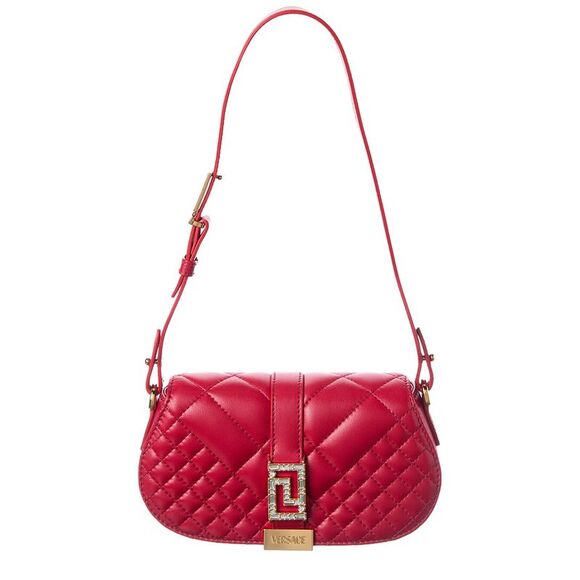 Versace Leather Shoulder Bag Red